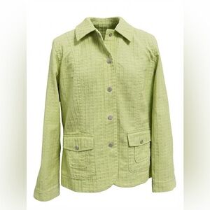 Coldwater Creek Light Green Quilted Look Cotton Jacket